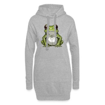 Grenouille - Sweat-shirt à capuche long Femme - gris chiné - Devant