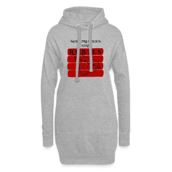 Plus prescious que les rubis horizontal - Texte noir - Sweat-shirt à capuche long Femme - gris chiné - Devant