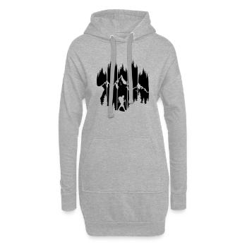 voyage - Sweat-shirt à capuche long Femme - gris chiné - Devant