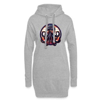 Oktopus Cool Sommer - Hoodie-Kleid - Grau meliert - Vorne