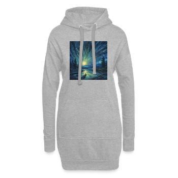 Kosmische Flut - Hoodie-Kleid - Grau meliert - Vorne