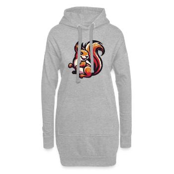 Rotes Eichhörnchen Grace - Hoodie-Kleid - Grau meliert - Vorne