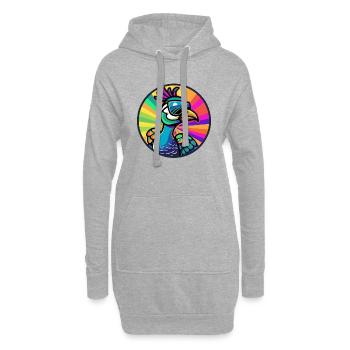 Pfau Vogel Comic Cool - Hoodie-Kleid - Grau meliert - Vorne