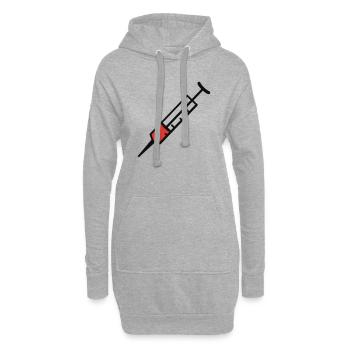 Spritze 2farb - Hoodie-Kleid - Grau meliert - Vorne