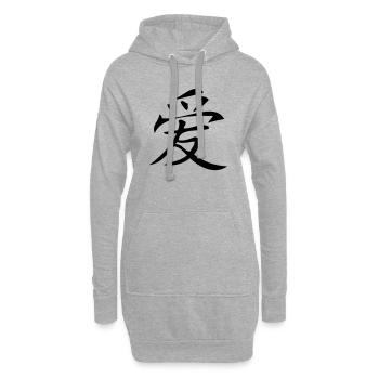 asia_sign_love - Hoodie-Kleid - Grau meliert - Vorne