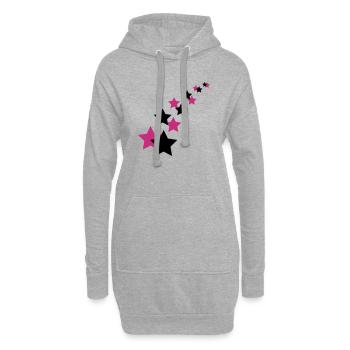 Sterne - Hoodie-Kleid - Grau meliert - Vorne