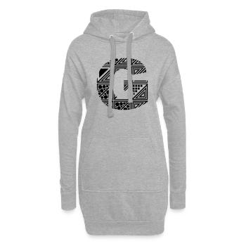 letter G - Sweat-shirt à capuche long Femme - gris chiné - Devant