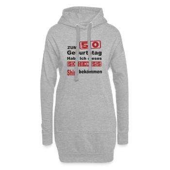 50 anniversaire - Sweat-shirt à capuche long Femme - gris chiné - Devant
