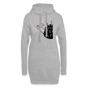 aces_2clr - Sweat-shirt à capuche long Femme - gris chiné - Devant