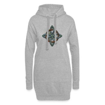 Metal Celtic Cross 4 points.png - Hoodie Dress - heather grey - Front