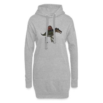 spinosaurus1 - Hoodie-Kleid - Grau meliert - Vorne