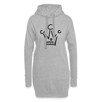 Couronne - Line - Sweat-shirt à capuche long Femme - gris chiné - Devant