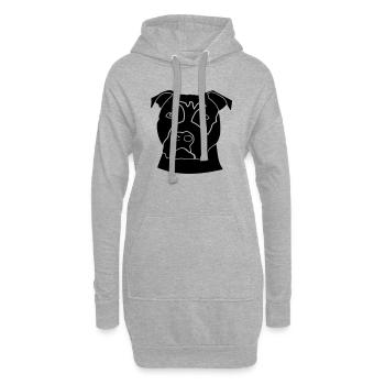 arès tête de staff - Sweat-shirt à capuche long Femme - gris chiné - Devant