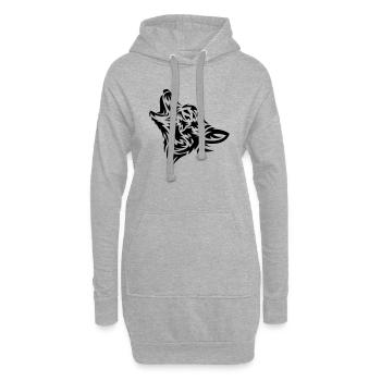 Wolf Tribal - Hoodie-Kleid - Grau meliert - Vorne