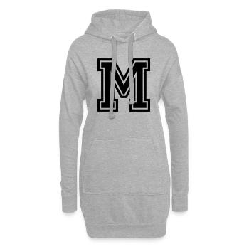 M - Hoodie-Kleid - Grau meliert - Vorne