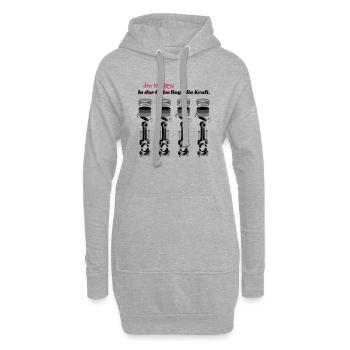 In den Kolben liegt die.. - Hoodie-Kleid - Grau meliert - Vorne