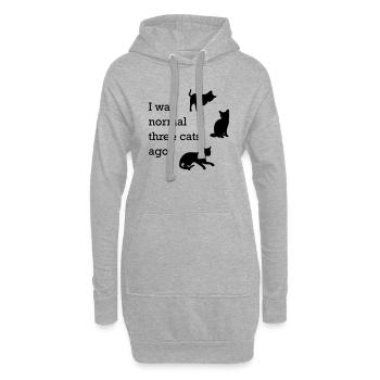 i was normal 3 cats ago - Hoodie-Kleid - Grau meliert - Vorne