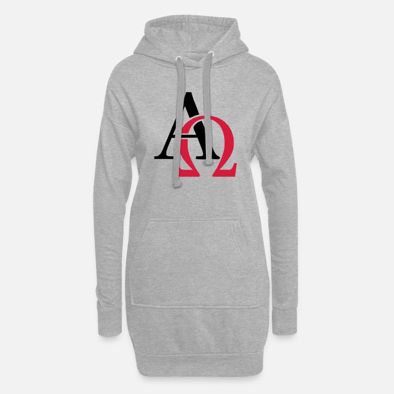 Alpha & Omega - Hoodie-Kleid - Grau meliert