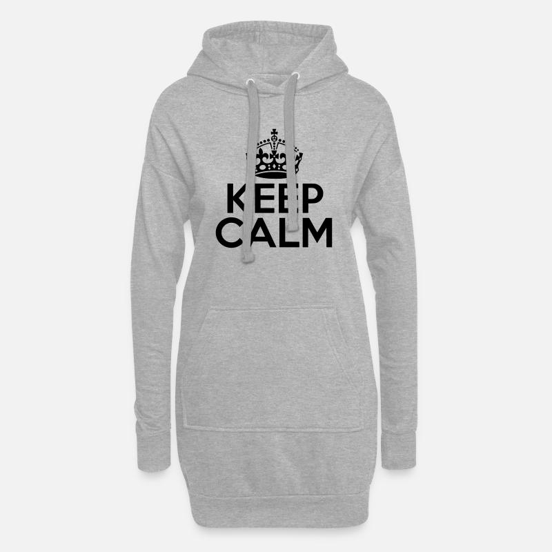 Keep Calm / dein eigener Text selber gestalten - Hoodie-Kleid - Grau meliert