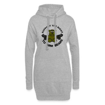 Support The Right To Arm Bears - Hoodie Dress - heather grey - Front