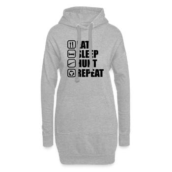 EAT SLEEP HUNT - Sweat-shirt à capuche long Femme - gris chiné - Devant