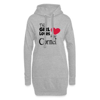 This Girl Loves Her Cornet - Hoodie-Kleid - Grau meliert - Vorne