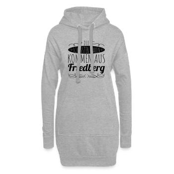 die schönsten Frauen kommen aus Friedberg - Hoodie-Kleid - Grau meliert - Vorne