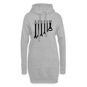 Maulschlüssel und Flaschenöffner - Hoodie-Kleid - Grau meliert - Vorne