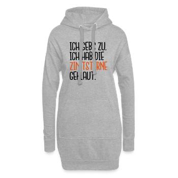 Zimtsterne geklaut - Hoodie-Kleid - Grau meliert - Vorne