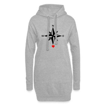 south_heart_072011_b_2c - Sweat-shirt à capuche long Femme - gris chiné - Devant