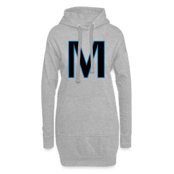 lettre M vecteur - Sweat-shirt à capuche long Femme - gris chiné - Devant
