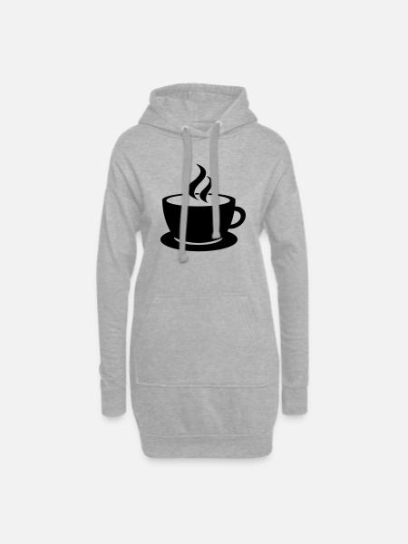 coffee cup tea cafe - Hoodie-Kleid - Grau meliert
