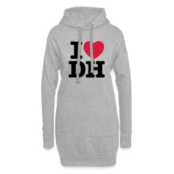 I Love DH Downhill Mountain Biking - Hoodie-Kleid - Grau meliert - Vorne