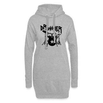 drummer - Hoodie-Kleid - Grau meliert - Vorne
