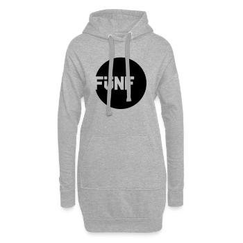 fuenf___f1 - Sweat-shirt à capuche long Femme - gris chiné - Devant