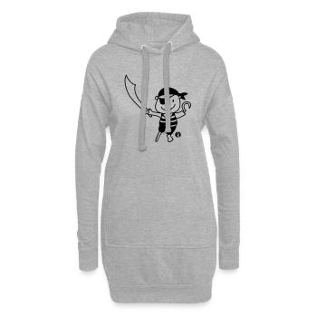 Pirat - Pirate - Sweat-shirt à capuche long Femme - gris chiné - Devant