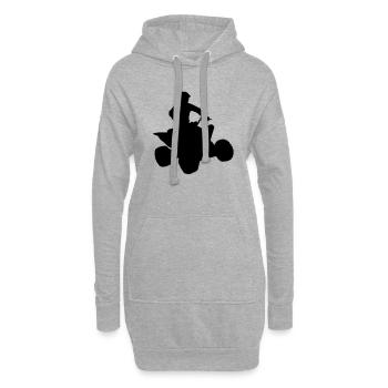 quad___f1 - Sweat-shirt à capuche long Femme - gris chiné - Devant
