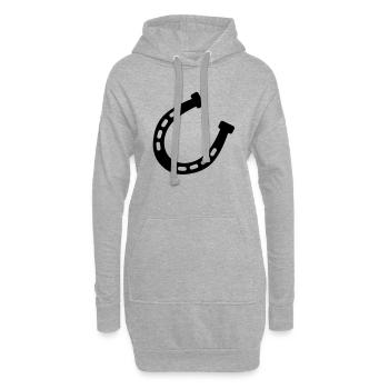 pferde_hufe__f1 - Sweat-shirt à capuche long Femme - gris chiné - Devant