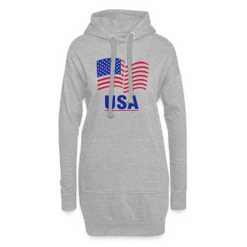 USA - Sweat-shirt à capuche long Femme - gris chiné - Devant