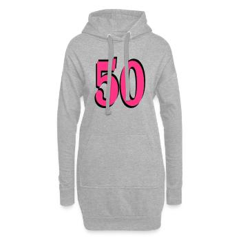 50 . Geburtstag - Hoodie-Kleid - Grau meliert - Vorne