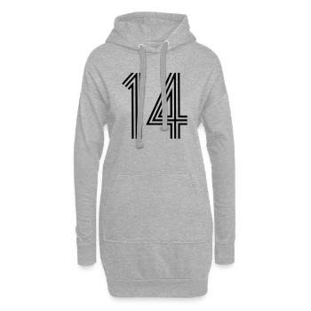 14 - Sweat-shirt à capuche long Femme - gris chiné - Devant
