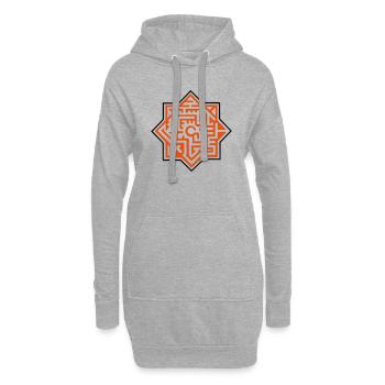 Mandala labyrinthe 2c - Sweat-shirt à capuche long Femme - gris chiné - Devant
