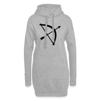 Pfeil Bogen - Hoodie-Kleid - Grau meliert - Vorne