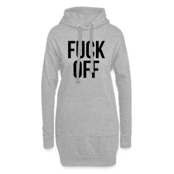 fuck off - Hoodie-Kleid - Grau meliert - Vorne