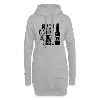 Save Water Drink Beer - Hoodie-Kleid - Grau meliert - Vorne