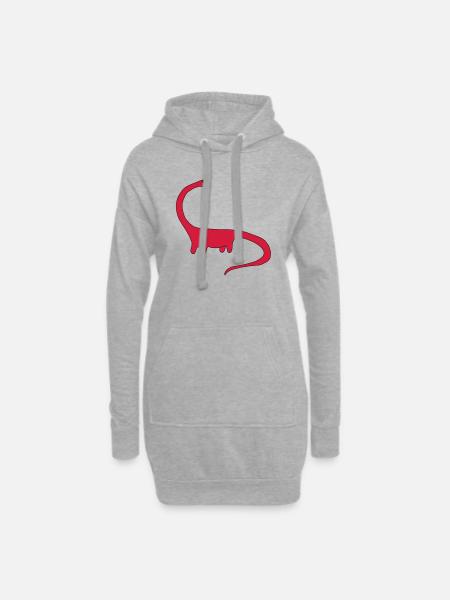 dinosaur - Hoodie Dress - heather grey