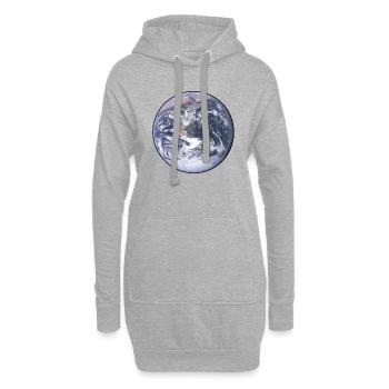 Erde - Planet - Die Welt - Mutter Erde - Hoodie-Kleid - Grau meliert - Vorne