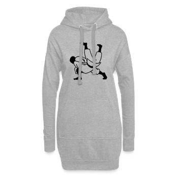 judo - Hoodie-Kleid - Grau meliert - Vorne