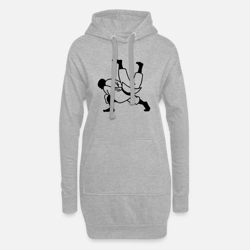 judo - Hoodie-Kleid - Grau meliert