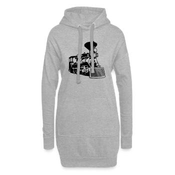 locomotive - Sweat-shirt à capuche long Femme - gris chiné - Devant